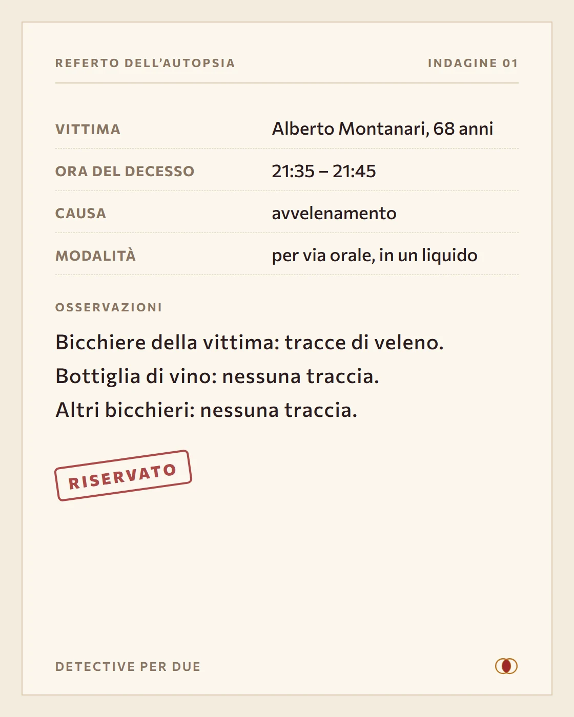 Referto dell’autopsia